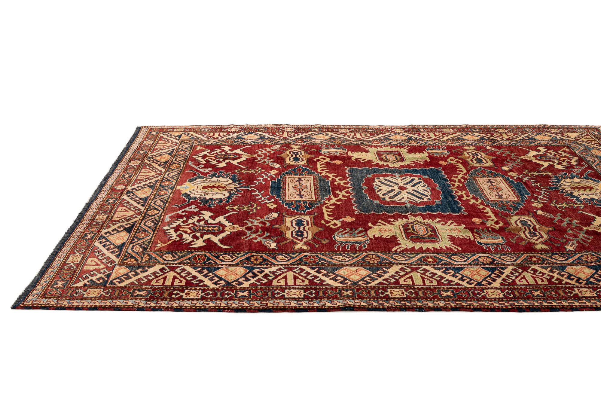 6' 3 x 7' 10 Hand Knotted Kazak Oriental Wool Rug