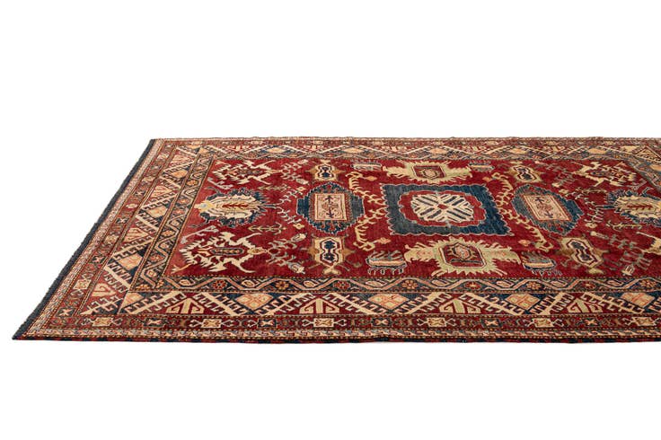 Detail image of 6' 3 x 7' 10 Hand Knotted Kazak Oriental Wool Rug