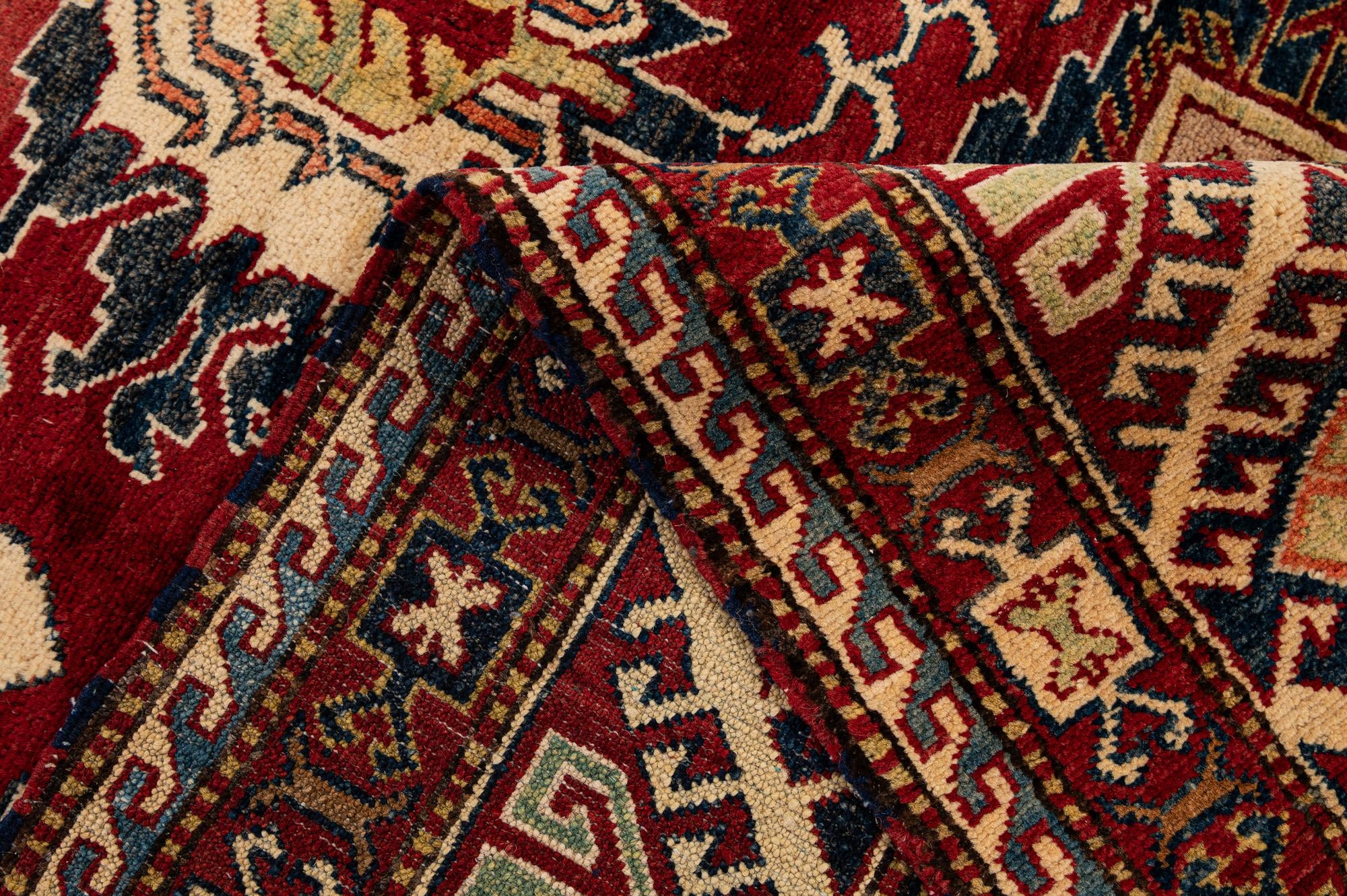 6' 3 x 7' 10 Hand Knotted Kazak Oriental Wool Rug