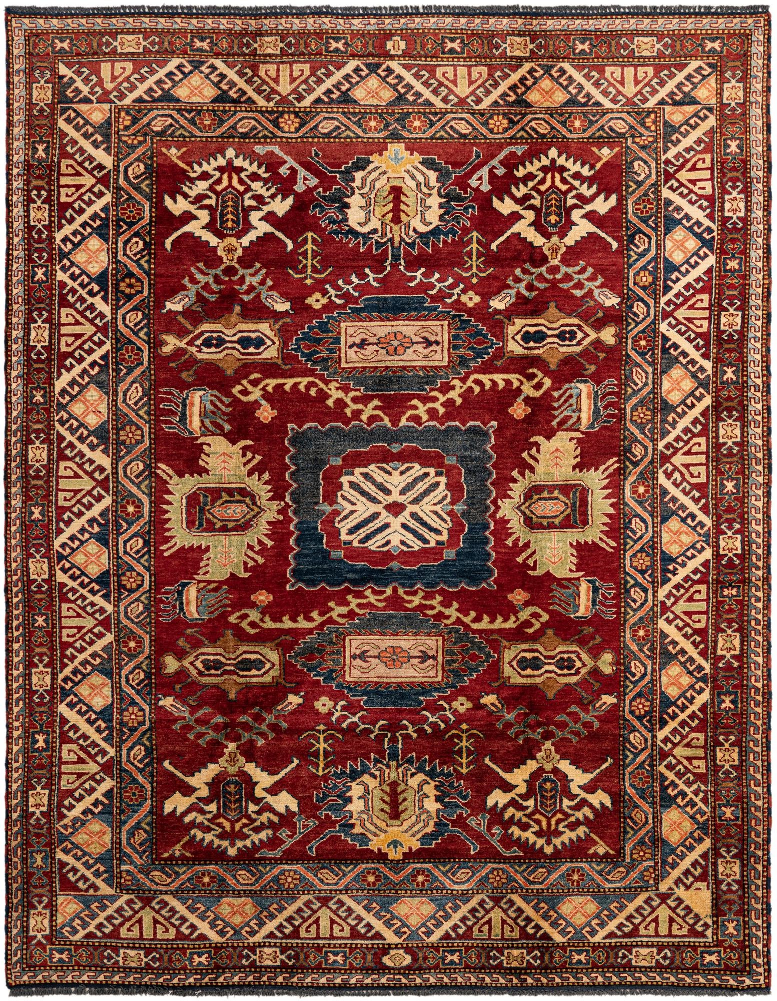 6' 3 x 7' 10 Hand Knotted Kazak Oriental Wool Rug