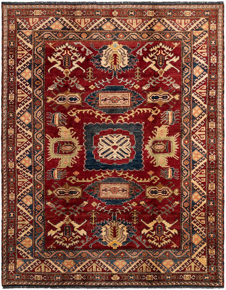 Detail image of 6' 3 x 7' 10 Hand Knotted Kazak Oriental Wool Rug