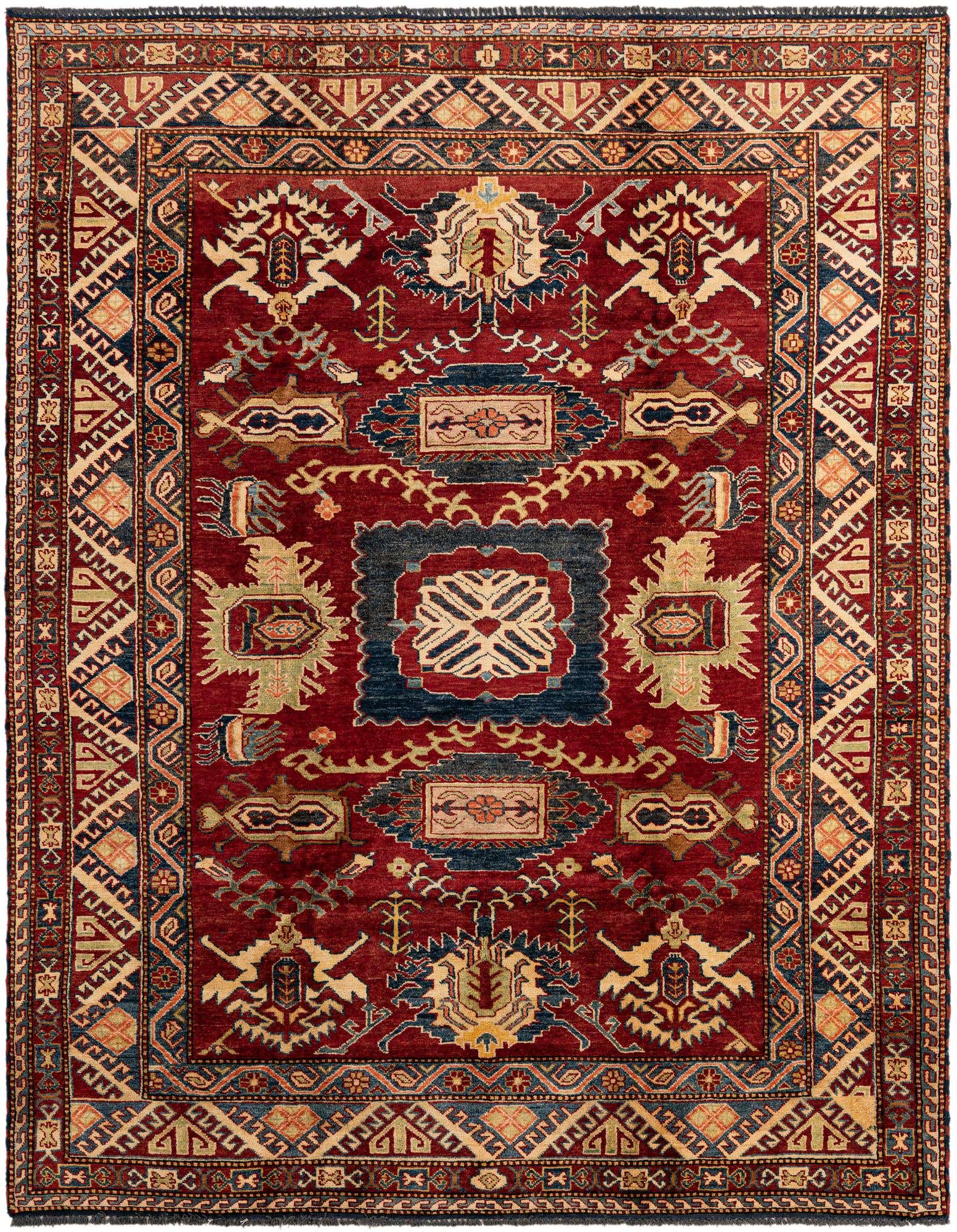 6' 3 x 7' 10 Hand Knotted Kazak Oriental Wool Rug