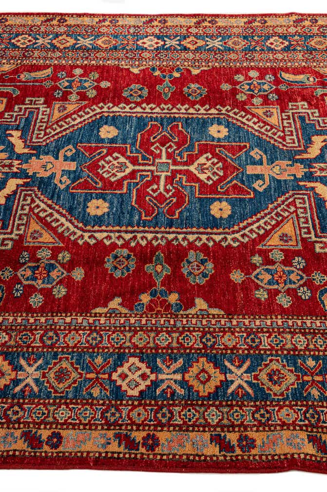 5' 11 x 8' 6 Hand Knotted Kazak Oriental Wool Rug