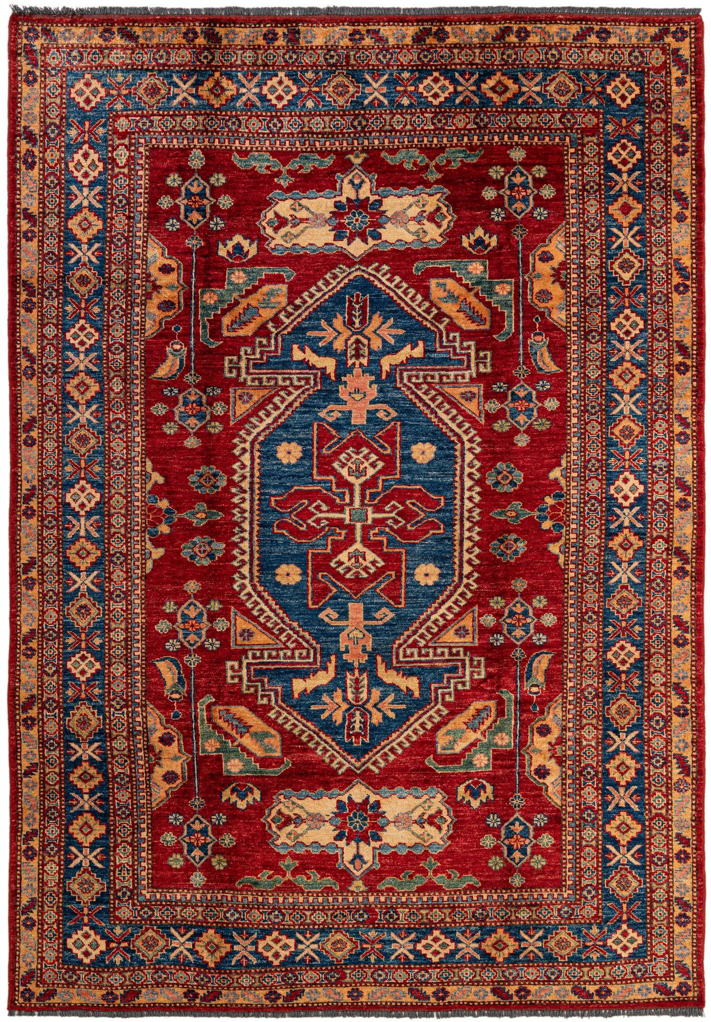 5' 11 x 8' 6 Hand Knotted Kazak Oriental Wool Rug