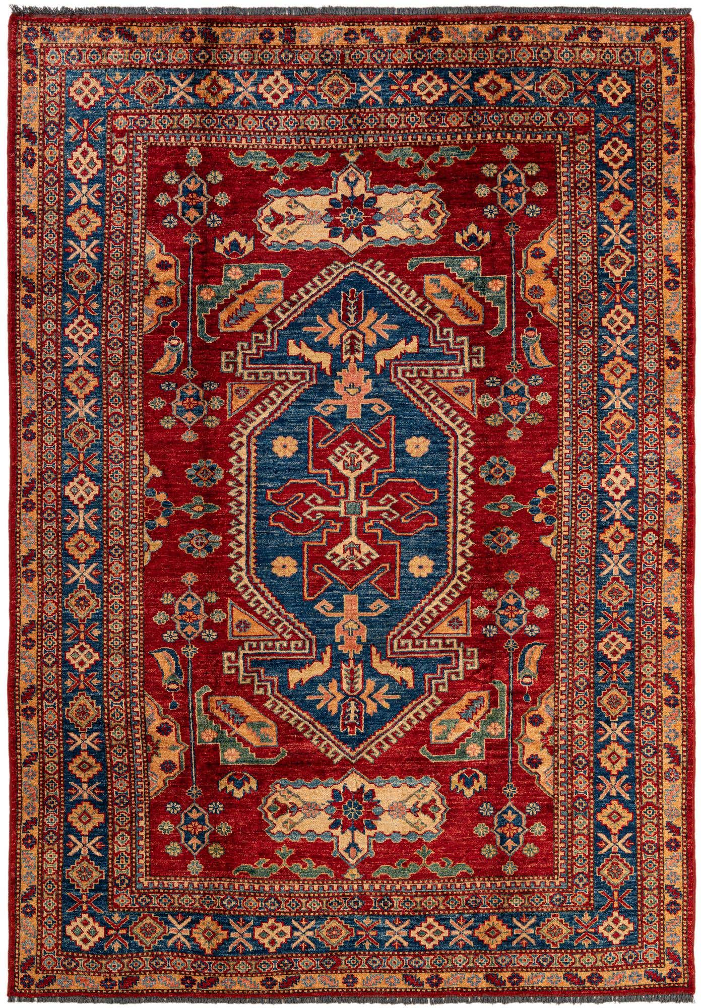 5' 11 x 8' 6 Hand Knotted Kazak Oriental Wool Rug