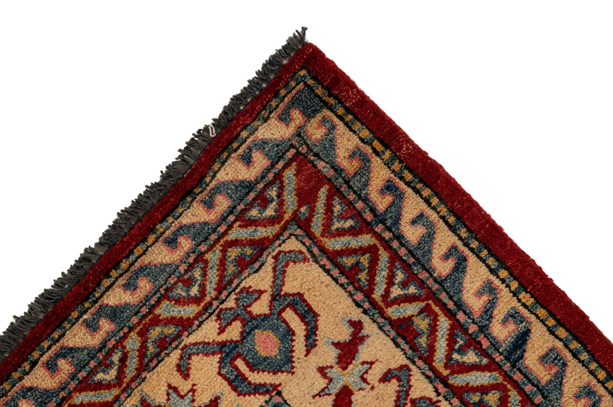 7' 1 x 8' 5 Hand Knotted Kazak Wool Rug