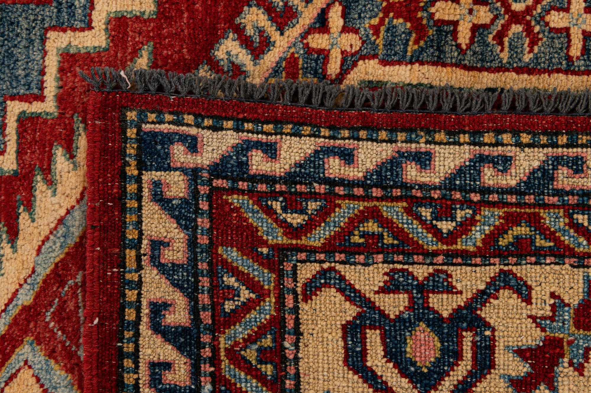 7' 1 x 8' 5 Hand Knotted Kazak Wool Rug