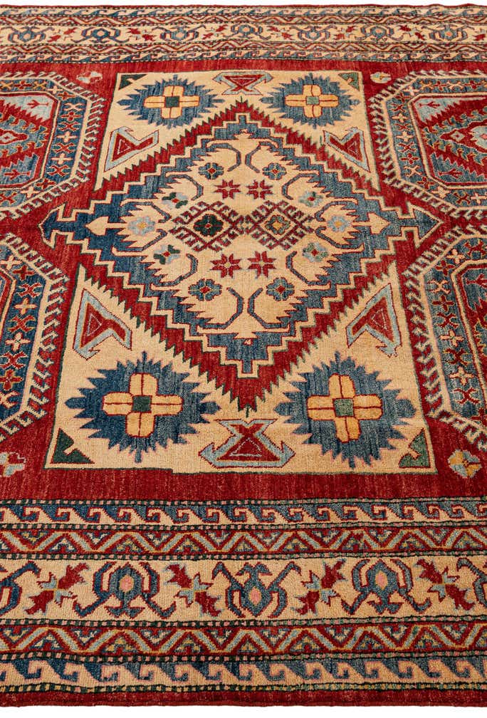 7' 1 x 8' 5 Hand Knotted Kazak Wool Rug