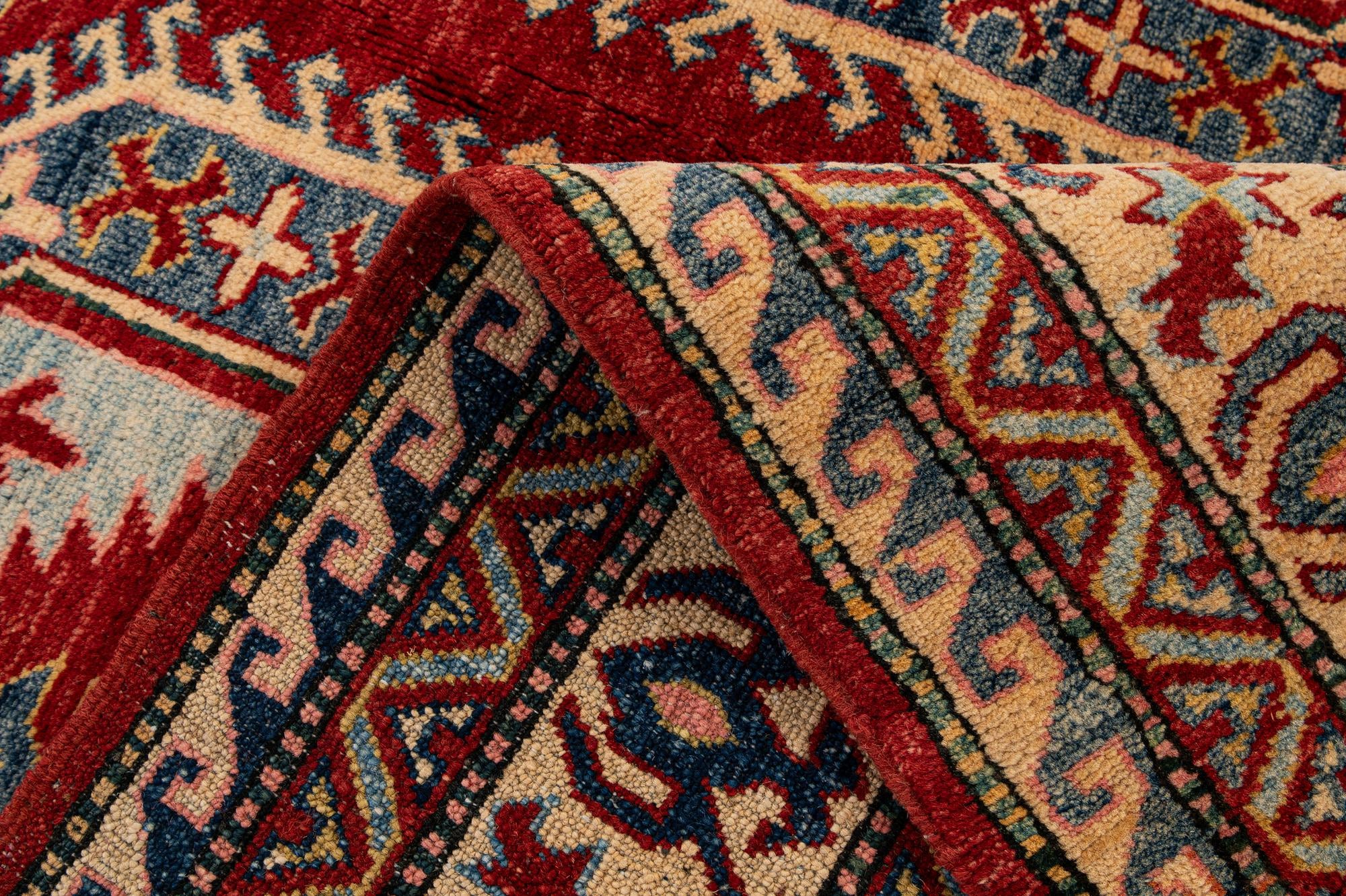 7' 1 x 8' 5 Hand Knotted Kazak Wool Rug