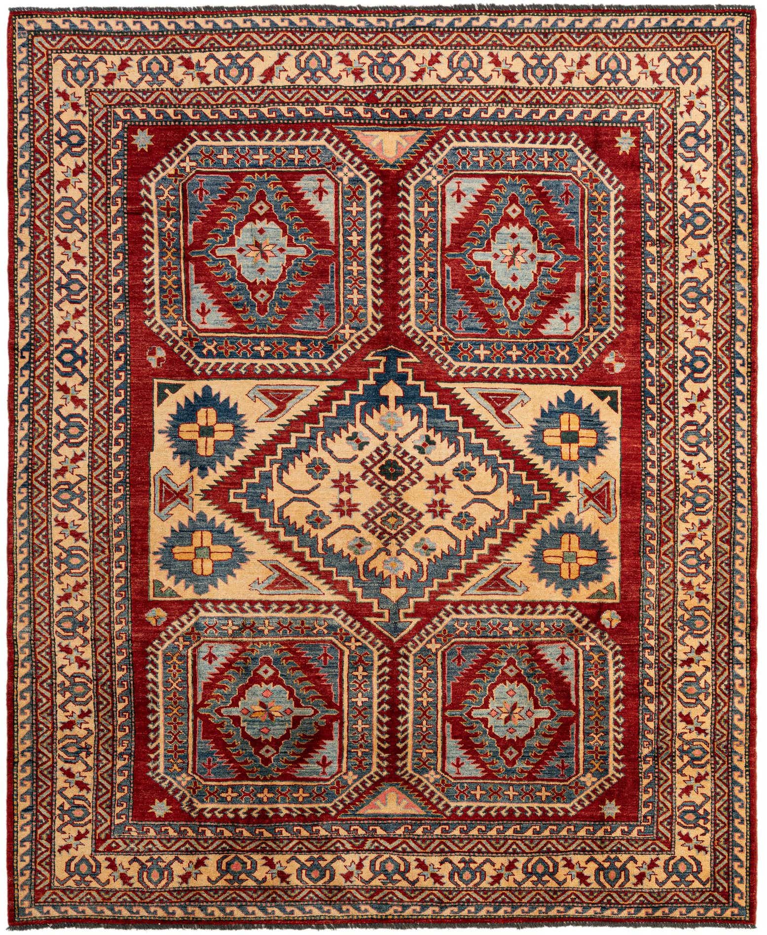 7' 1 x 8' 5 Hand Knotted Kazak Wool Rug