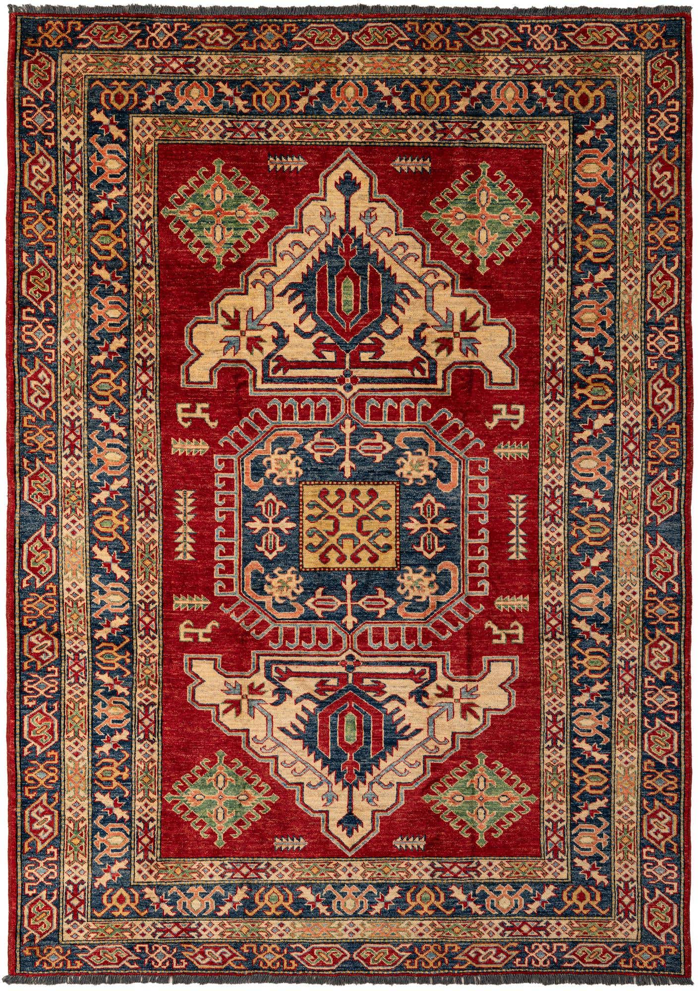 6' 5 x 8' 11 Hand Knotted Kazak Wool Rug