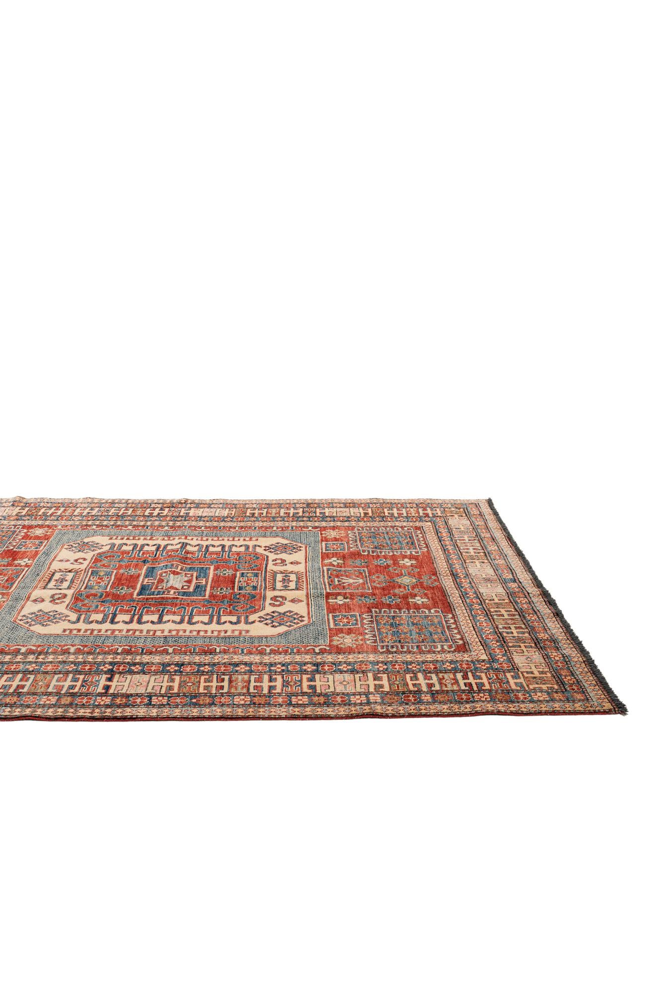 5' 10 x 7' 7 Hand Knotted Kazak Wool Rug