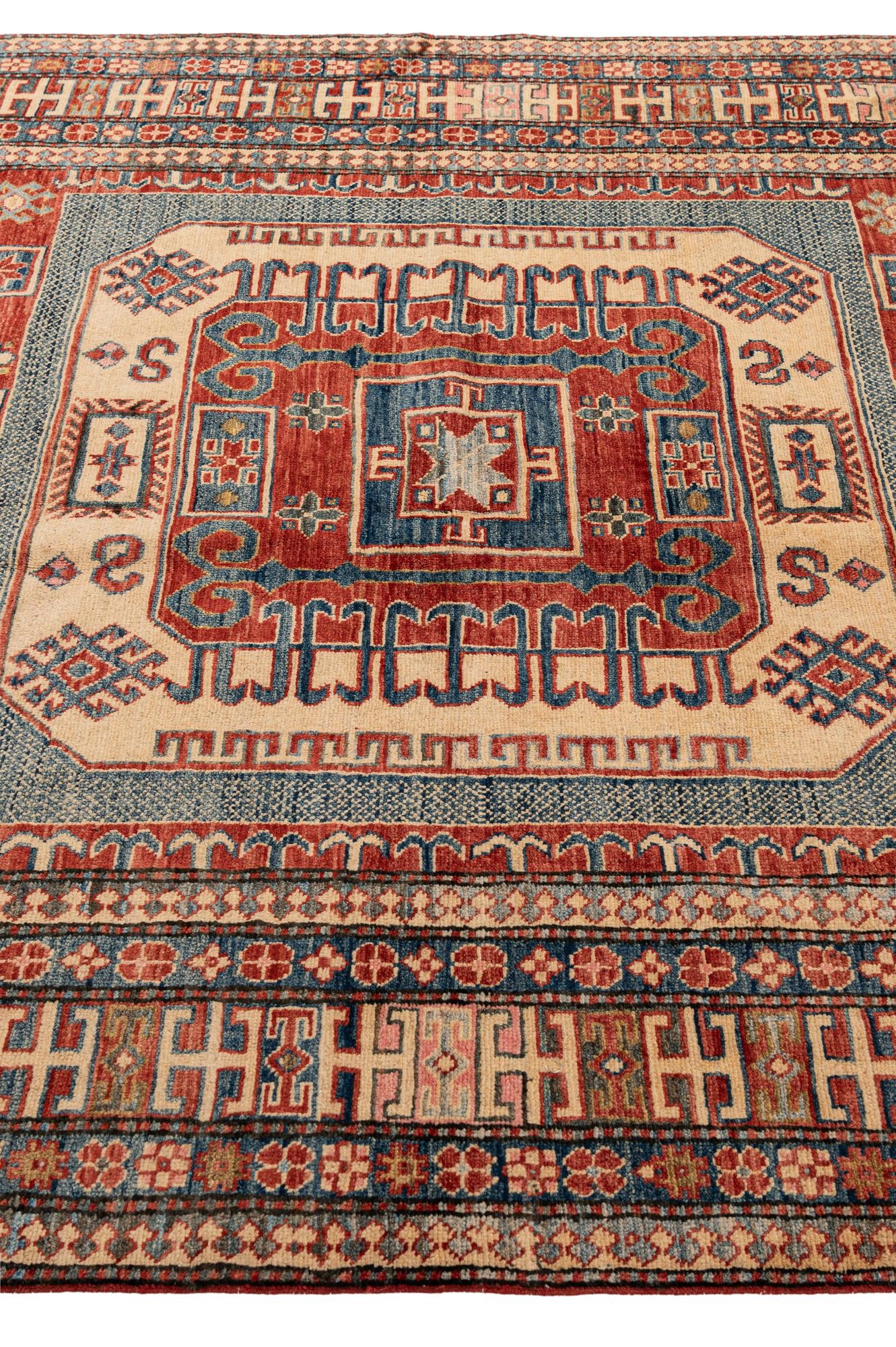 5' 10 x 7' 7 Hand Knotted Kazak Wool Rug