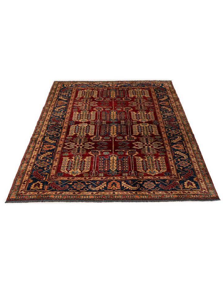 5' 11 x 7' 10 Hand Knotted Kazak Wool Rug