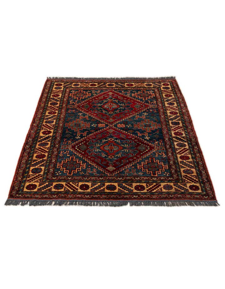 5' 3 x 6' 7 Hand Knotted Kazak Wool Rug