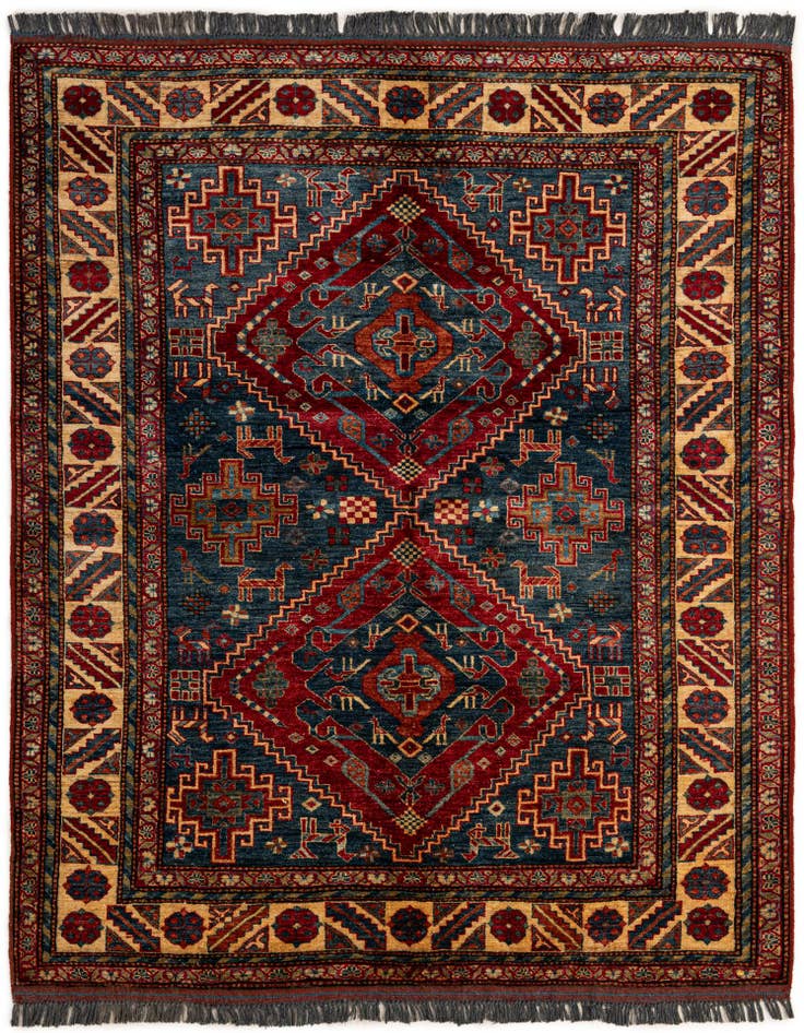 Detail image of 5' 3 x 6' 7 Hand Knotted Kazak Wool Rug