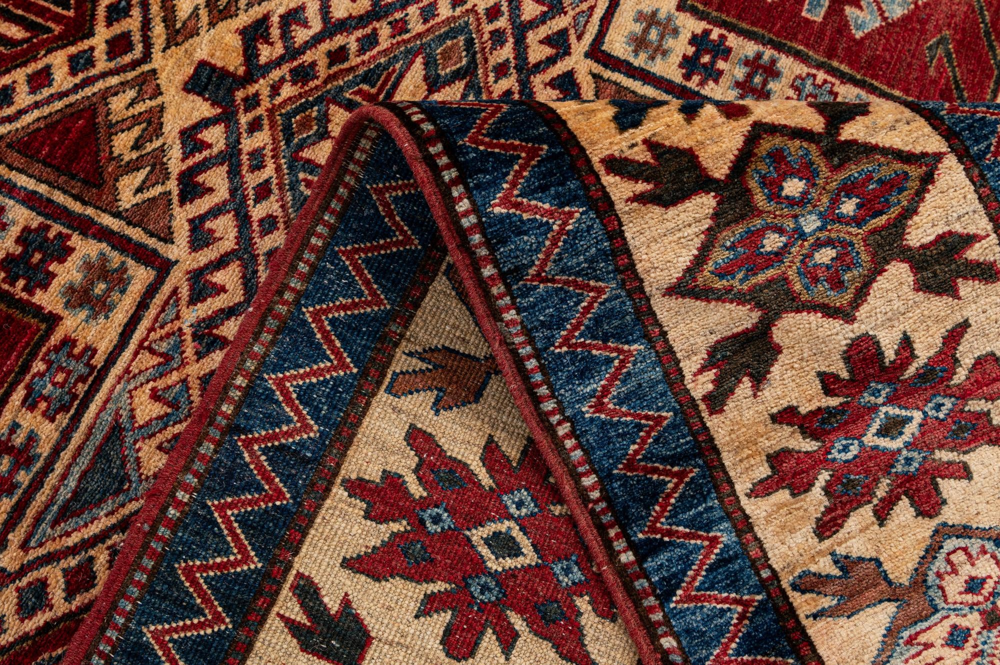 5' x 7' 2 Hand Knotted Kazak Wool Rug