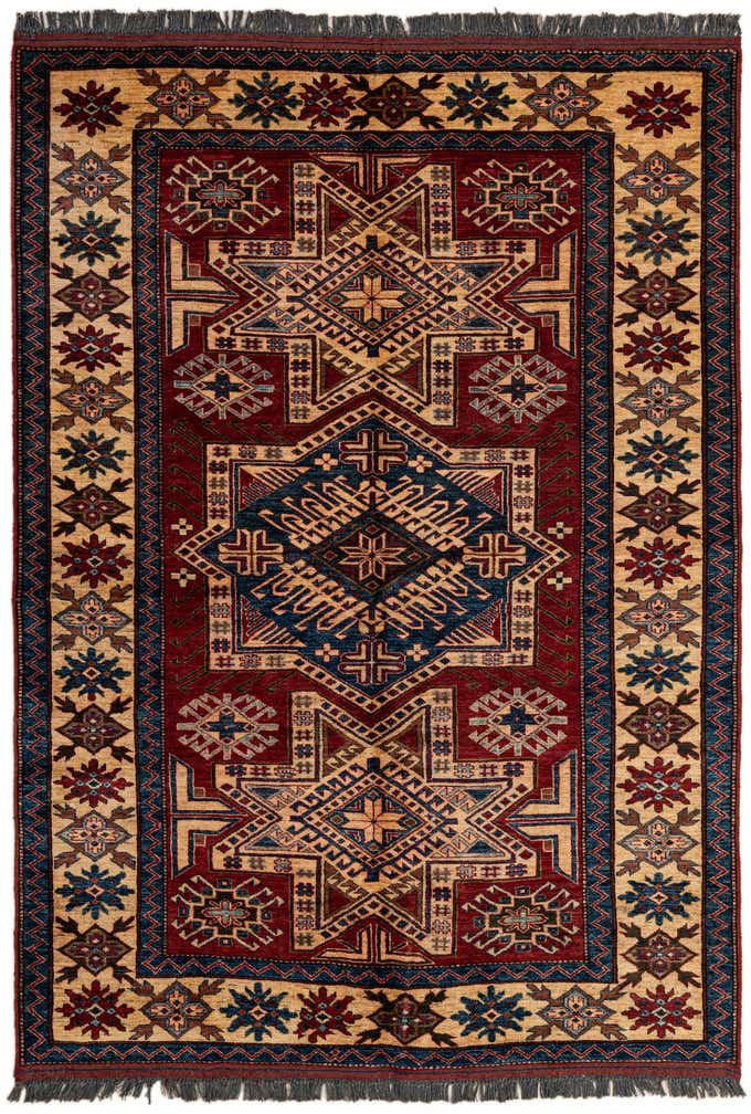 5' x 7' 2 Hand Knotted Kazak Wool Rug