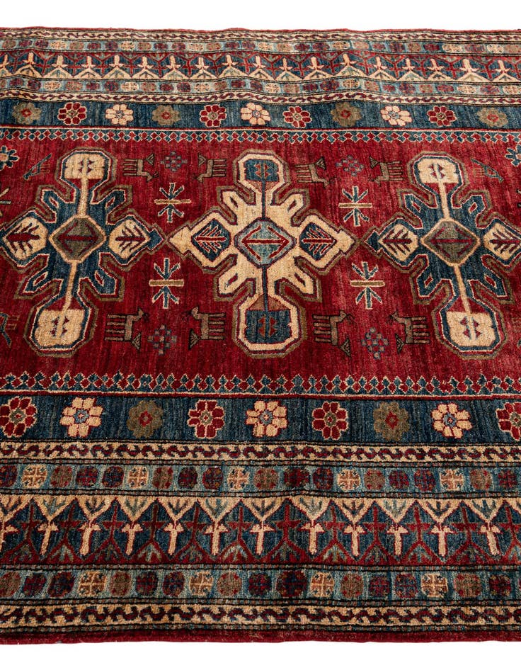 Detail image of 4' 11 x 7' 5  Hand Knotted Kazak Wool Rug