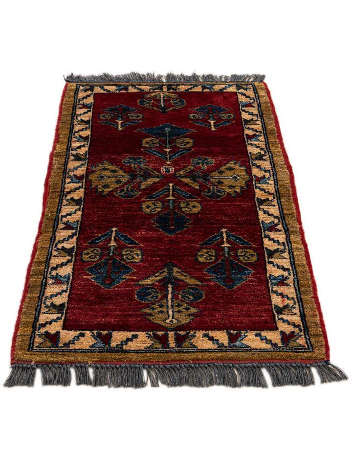 1' 11 x 3' 6 Hand Knotted Kazak Wool Rug