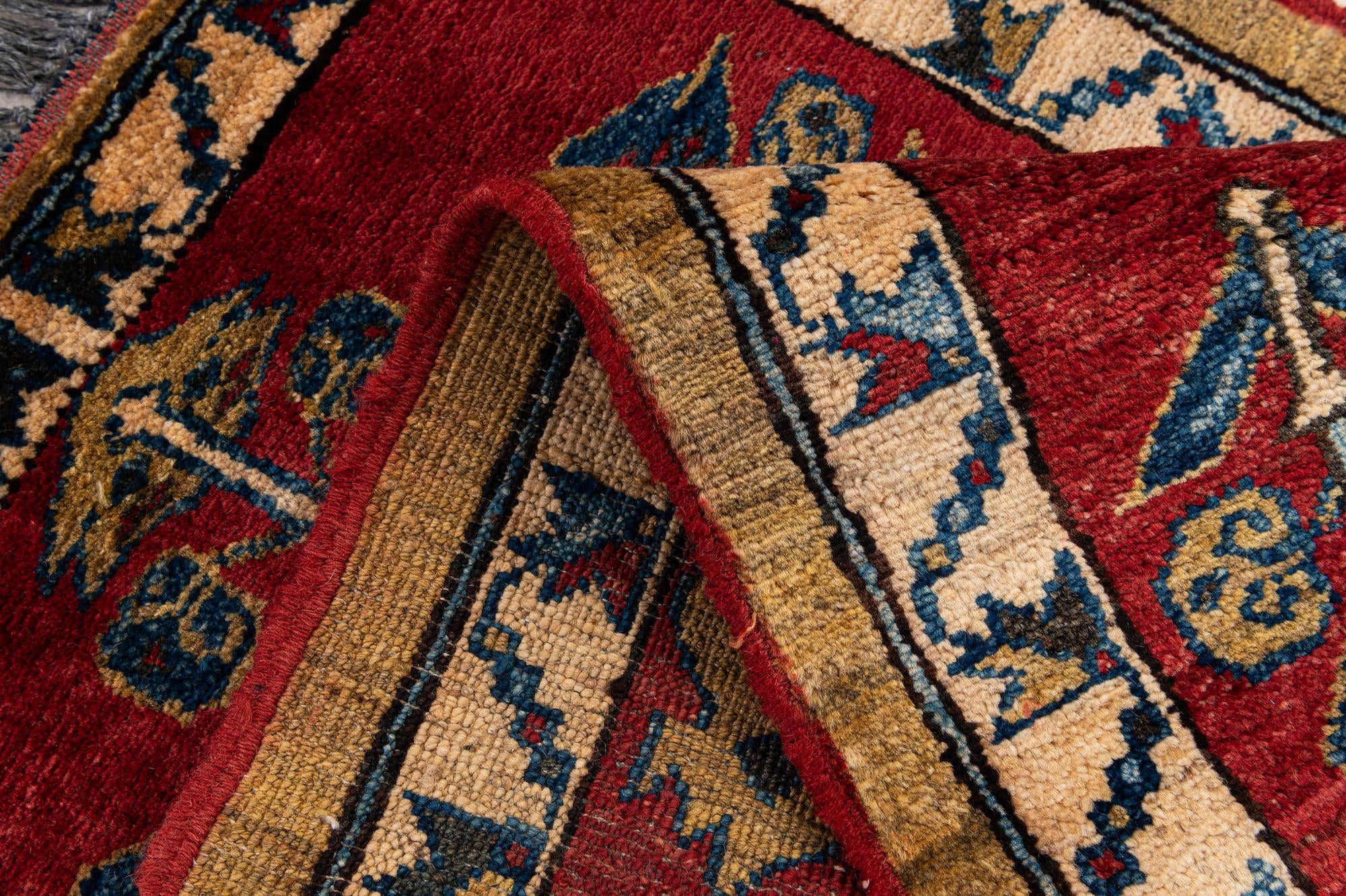 1' 11 x 3' 6 Hand Knotted Kazak Wool Rug