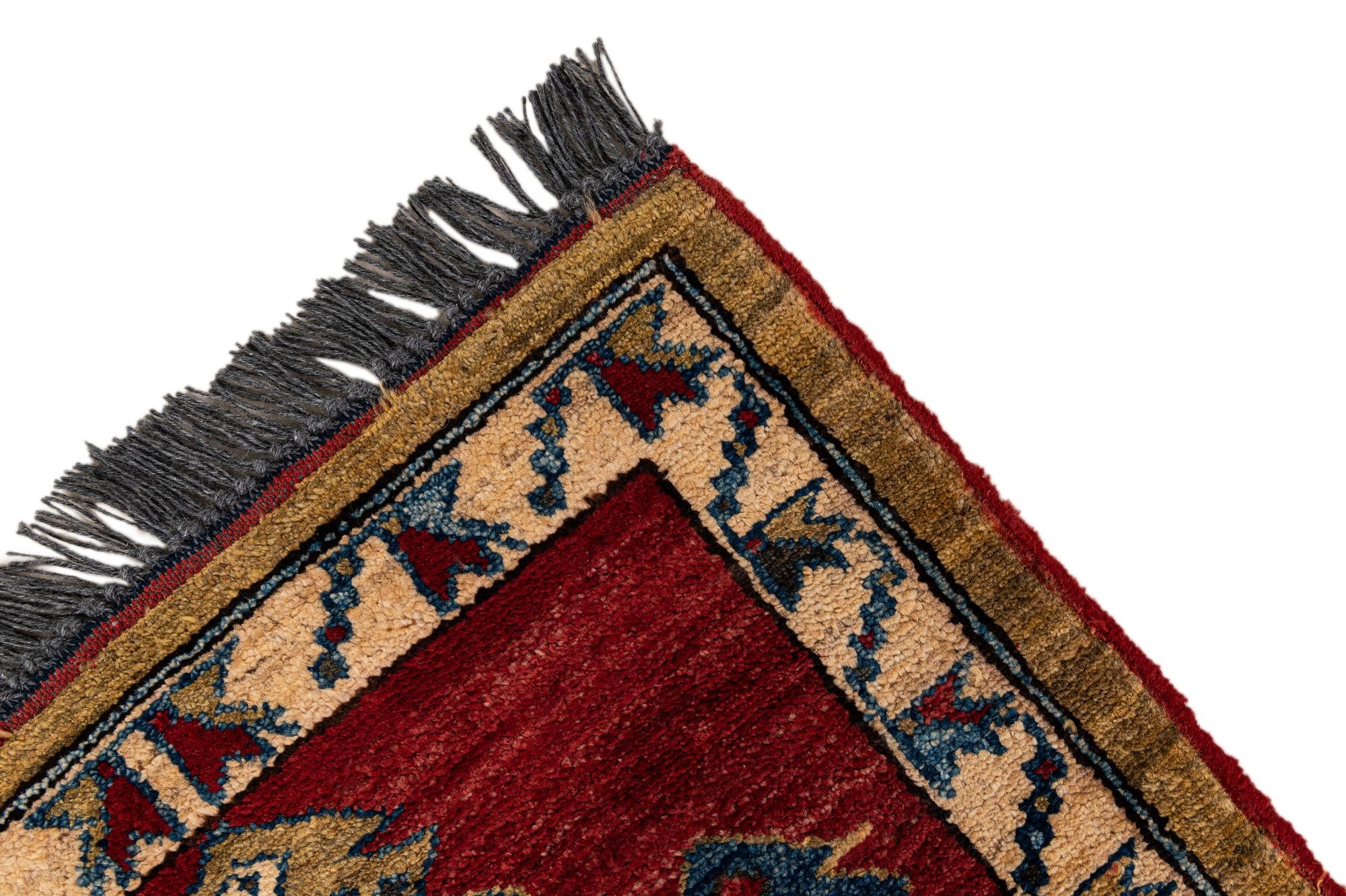 1' 11 x 3' 6 Hand Knotted Kazak Wool Rug