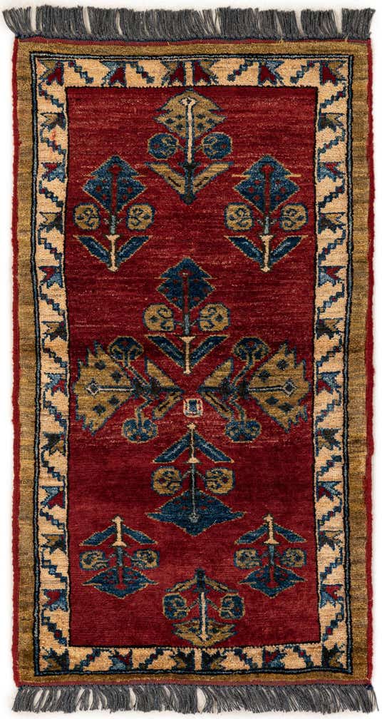 1' 11 x 3' 6 Hand Knotted Kazak Wool Rug