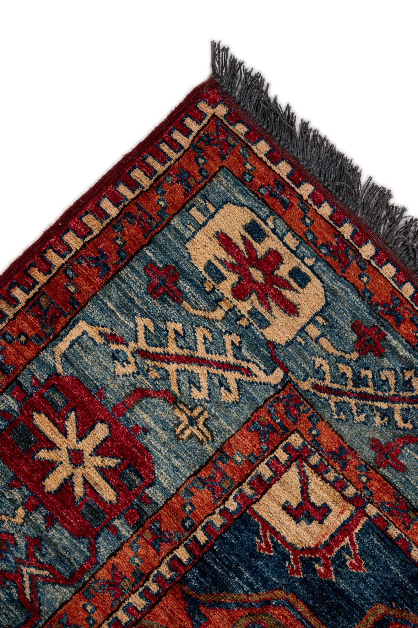 6' 8 x 10' 3 Hand Knotted Kazak Wool Rug