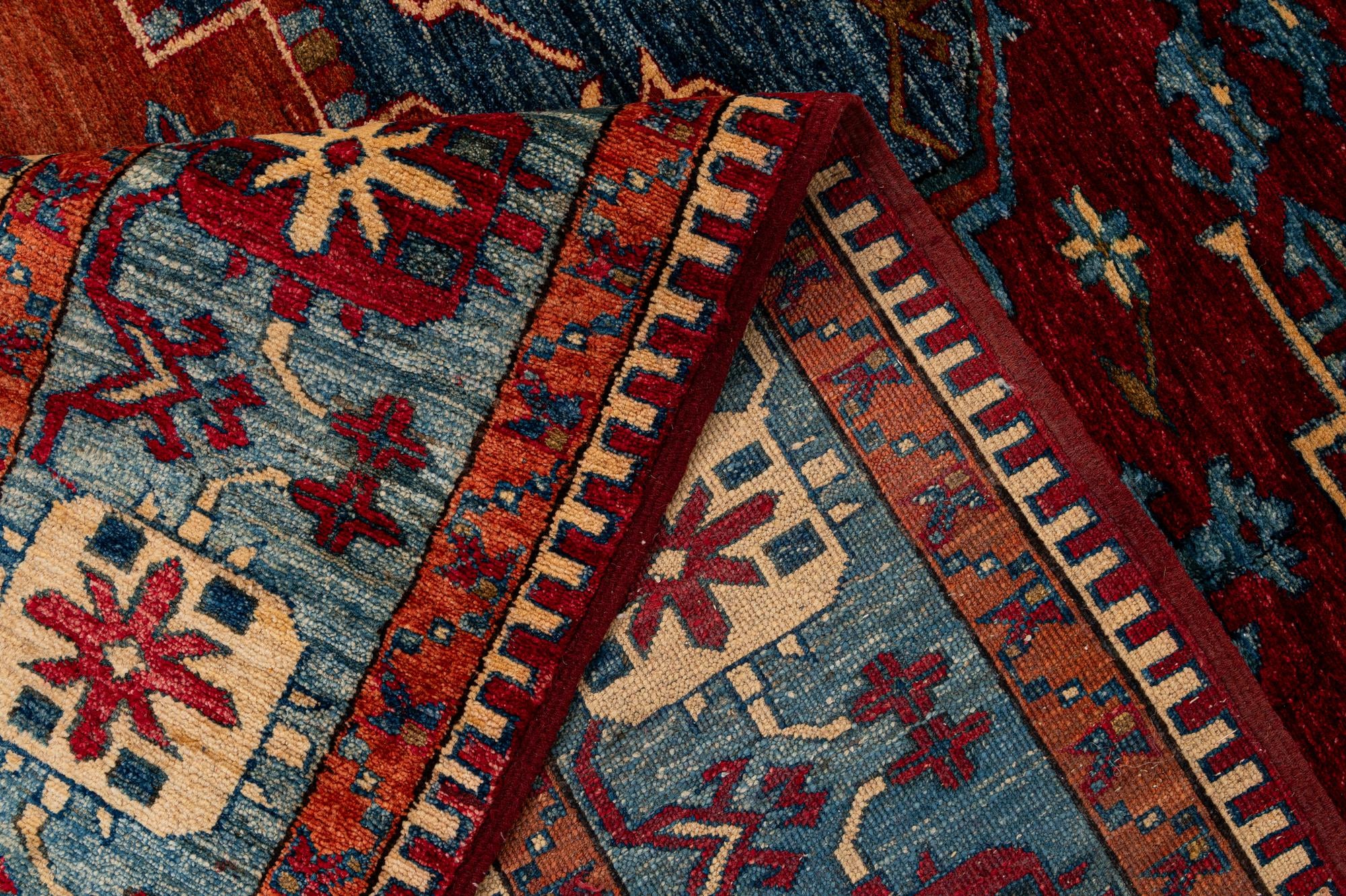 6' 8 x 10' 3 Hand Knotted Kazak Wool Rug