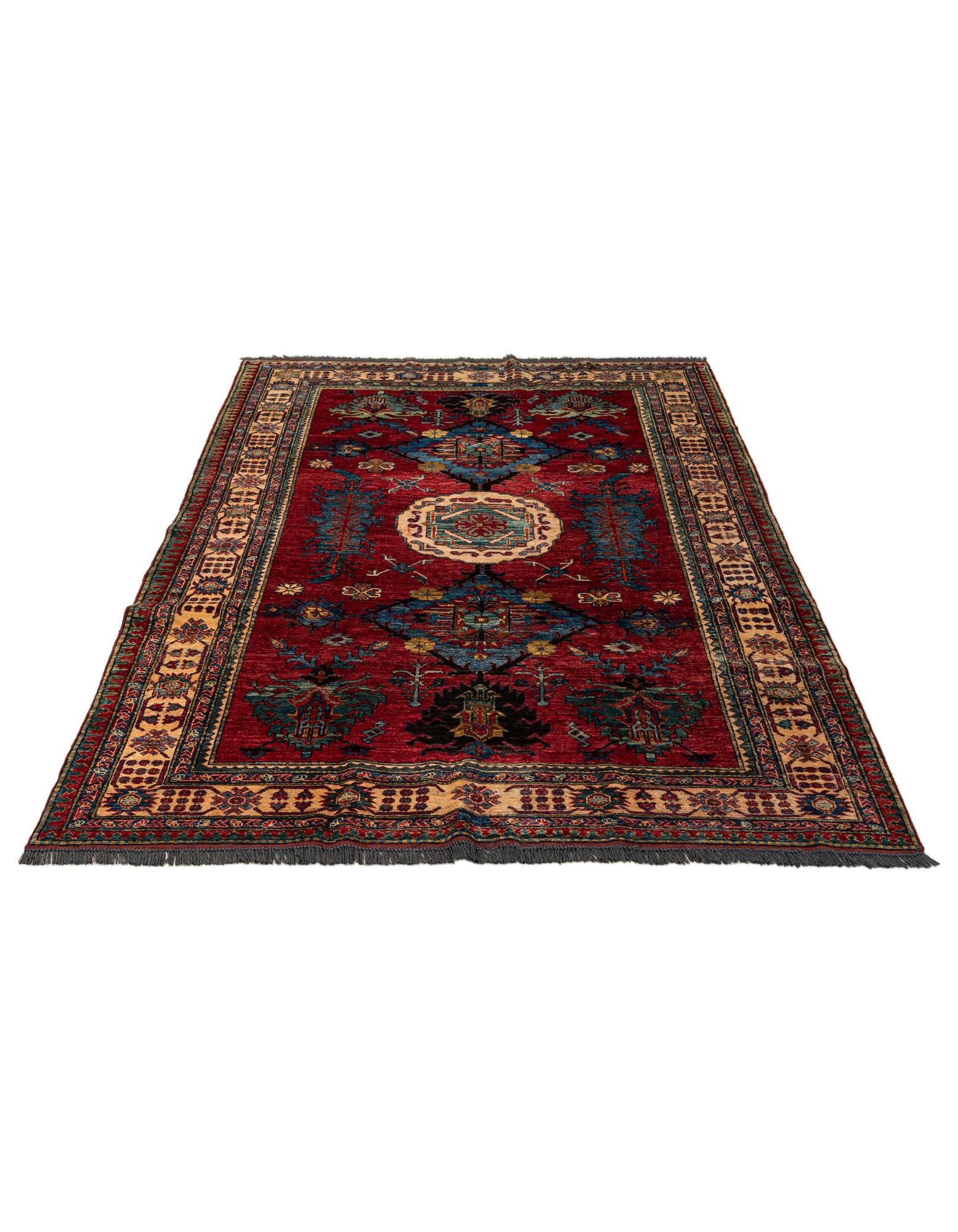 6' 9 x 9' 8 Hand Knotted Kazak Wool Rug