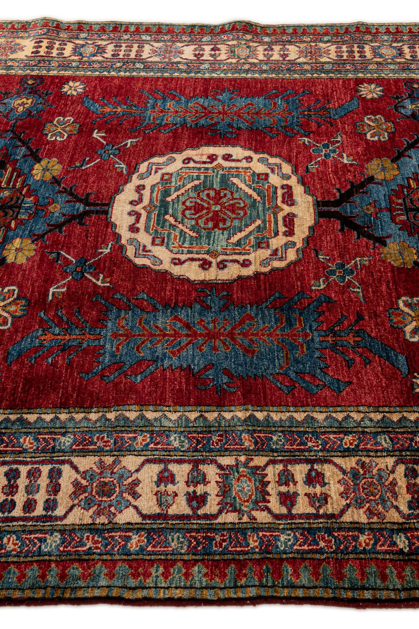 6' 9 x 9' 8 Hand Knotted Kazak Wool Rug