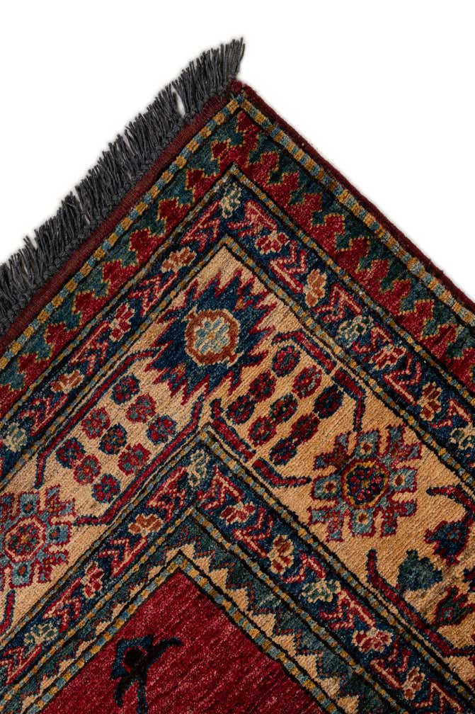 6' 9 x 9' 8 Hand Knotted Kazak Wool Rug