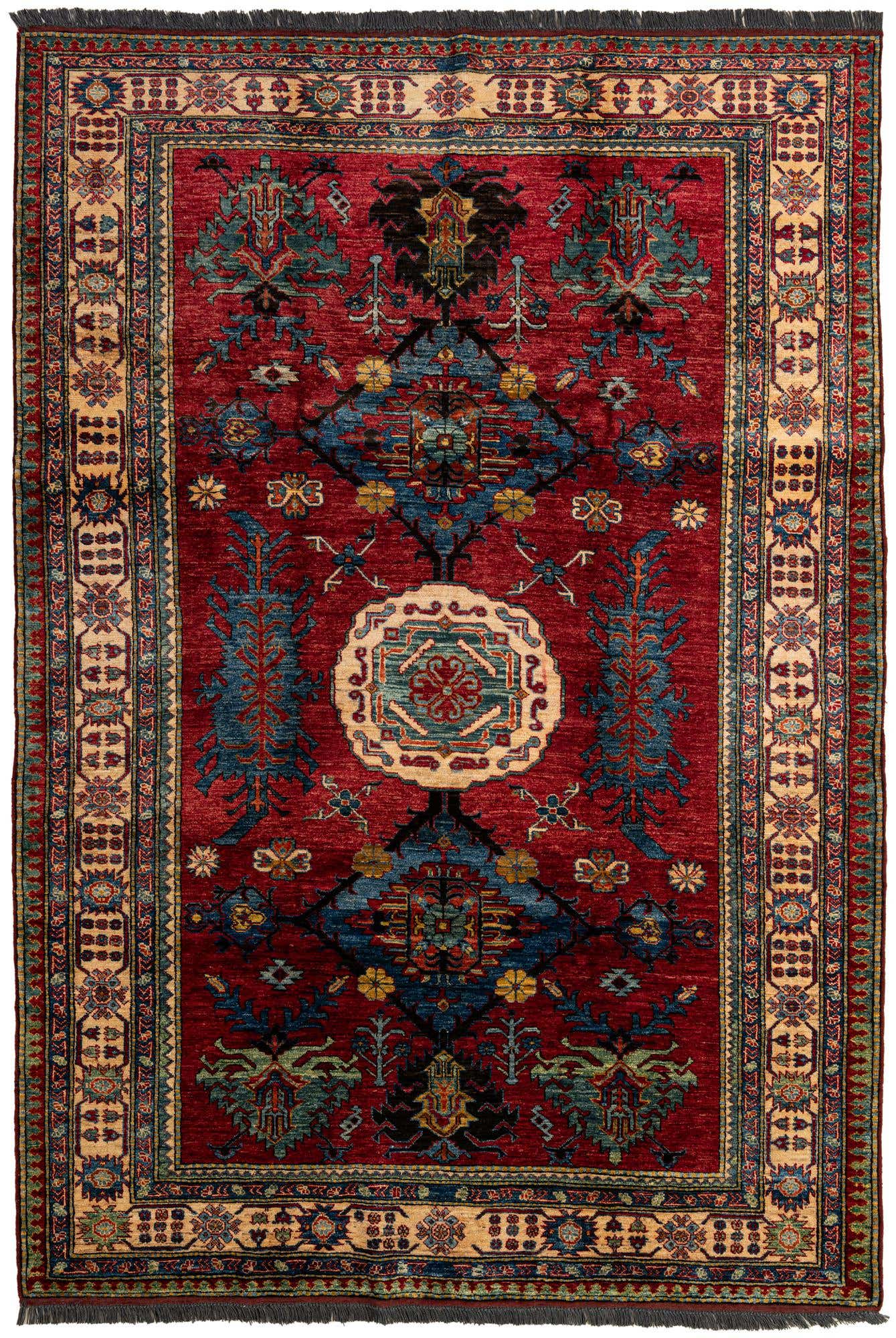 6' 9 x 9' 8 Hand Knotted Kazak Wool Rug