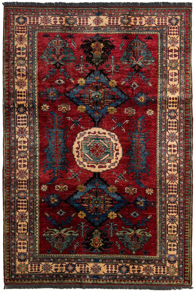 6' 9 x 9' 8 Hand Knotted Kazak Wool Rug