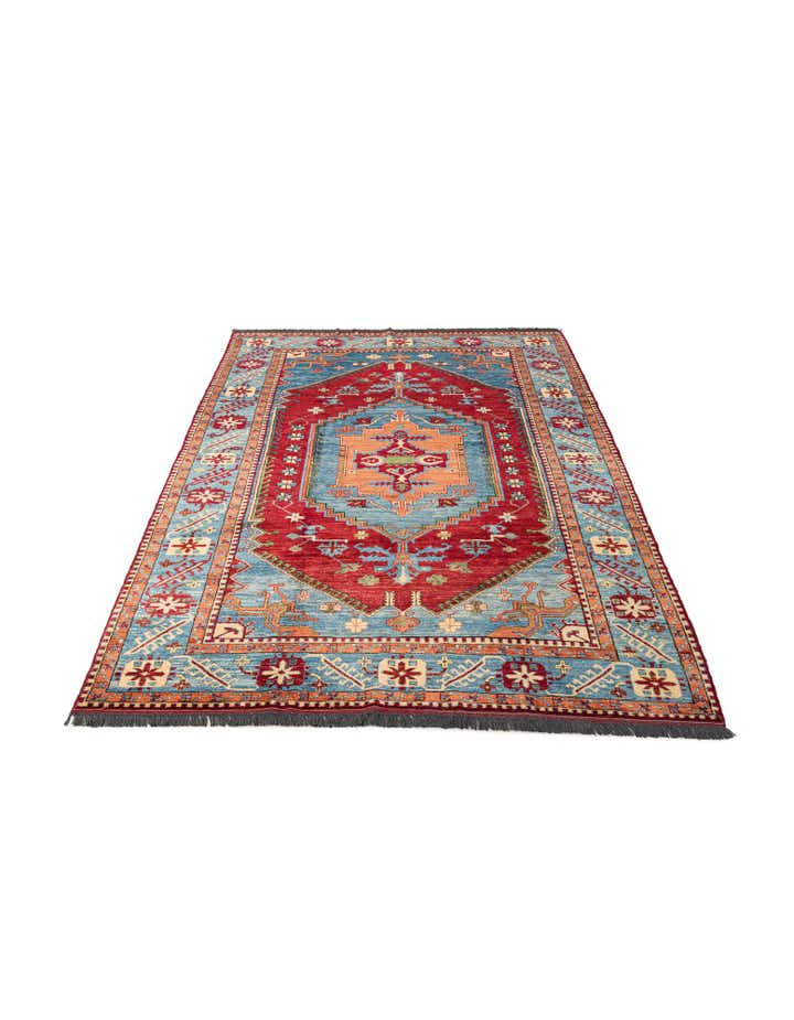 6' 8 x 9' 9 Hand Knotted Kazak Wool Rug