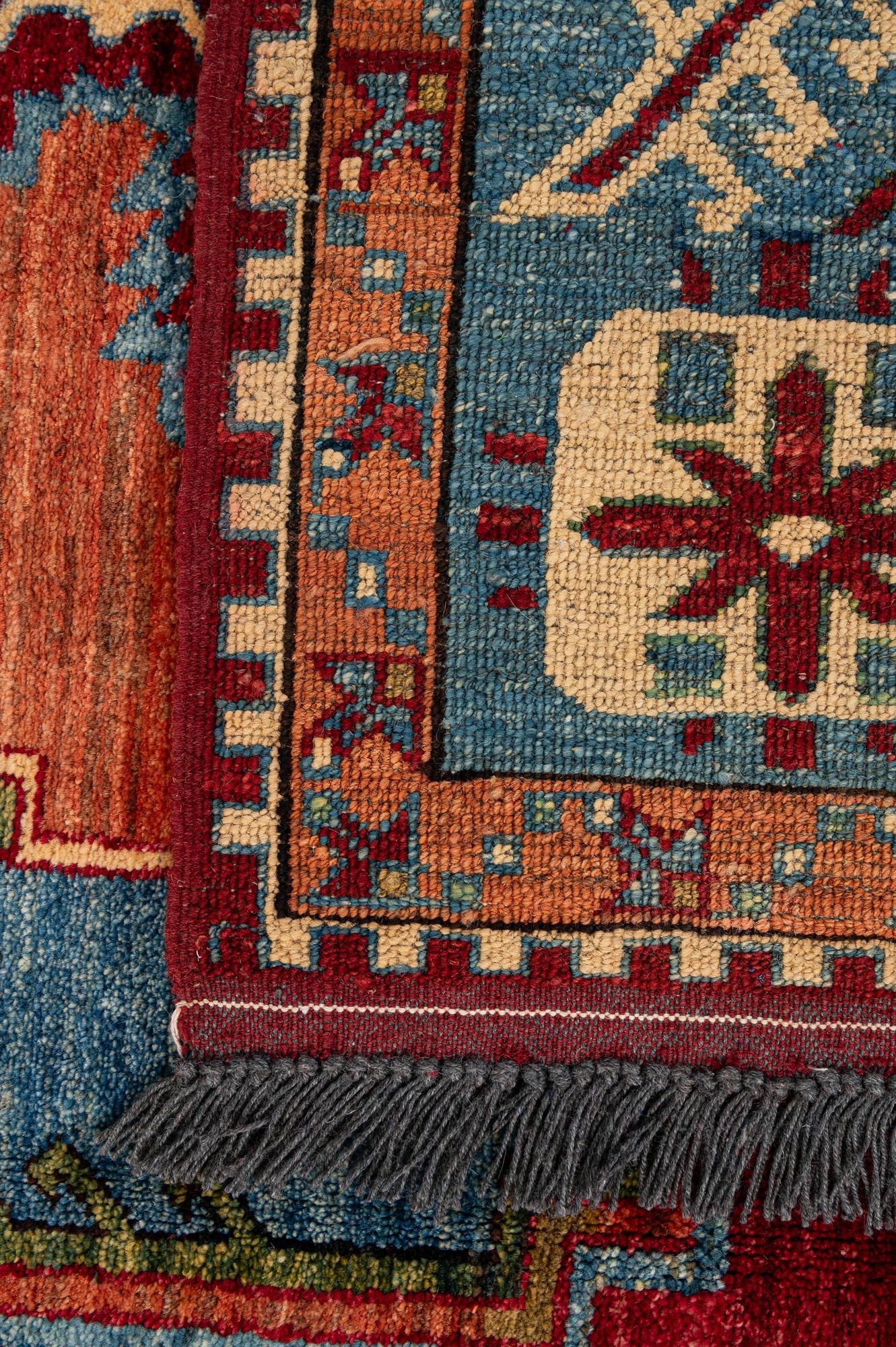 6' 8 x 9' 9 Hand Knotted Kazak Wool Rug