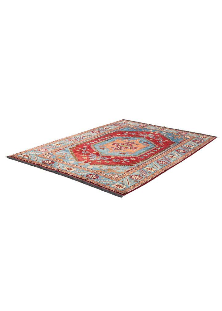 6' 8 x 9' 9 Hand Knotted Kazak Wool Rug