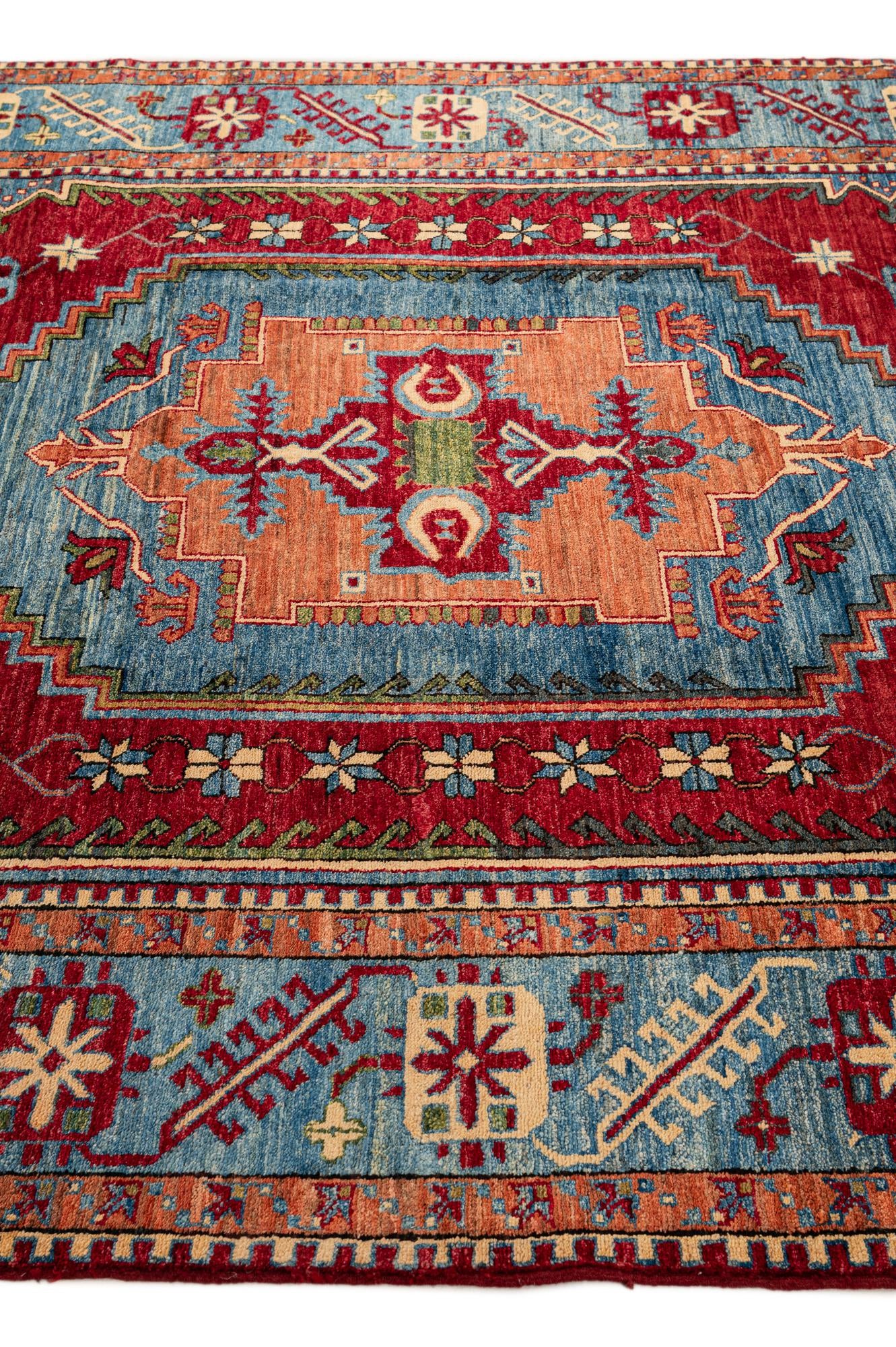 6' 8 x 9' 9 Hand Knotted Kazak Wool Rug