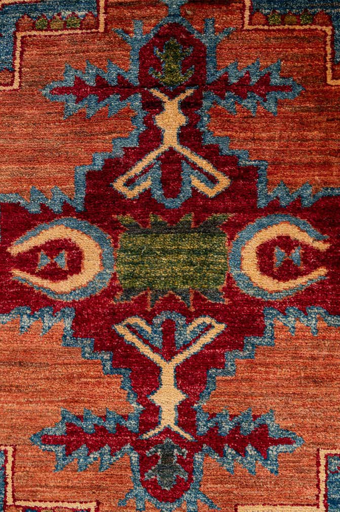 6' 8 x 9' 9 Hand Knotted Kazak Wool Rug