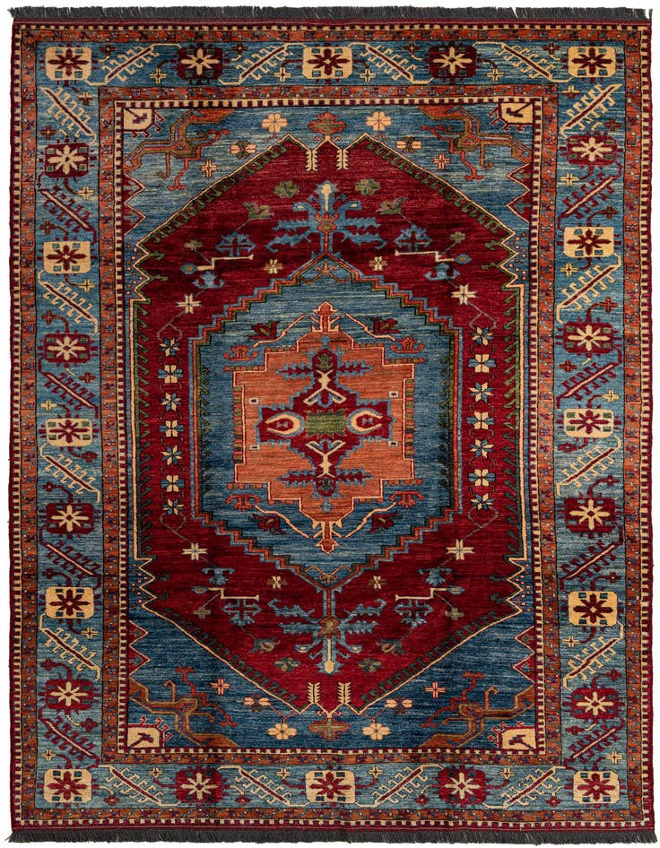 Detail image of 6' 8 x 9' 9 Hand Knotted Kazak Wool Rug