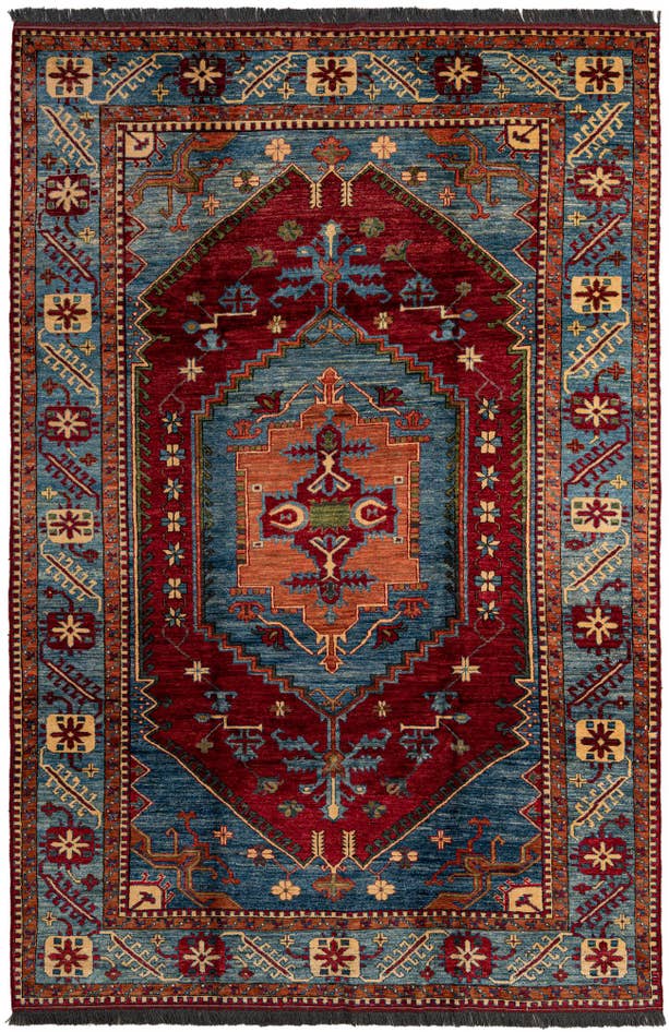 Detail image of 6' 8 x 9' 9 Hand Knotted Kazak Wool Rug