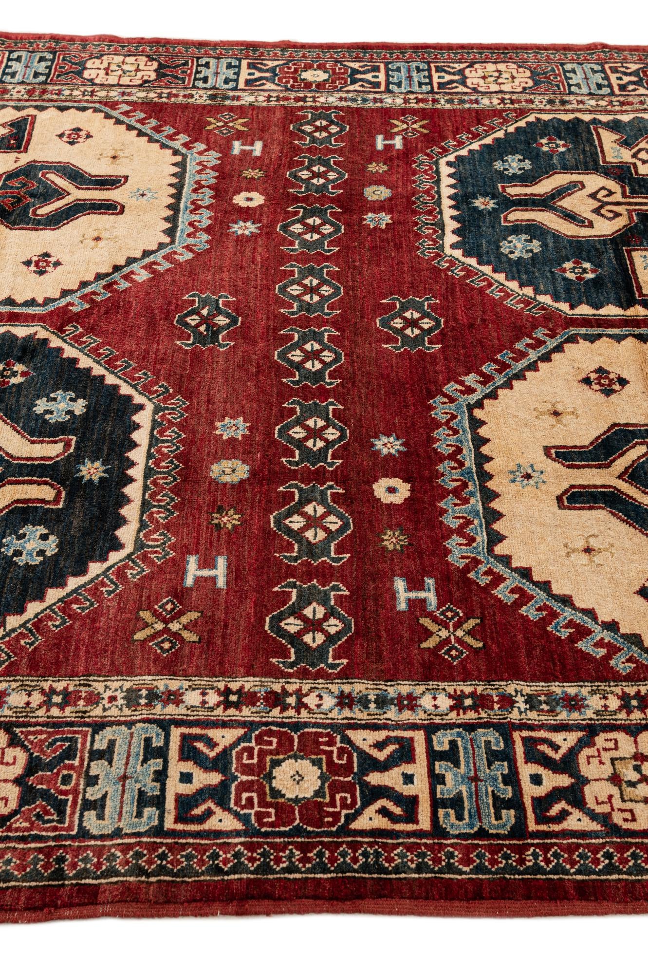 6' 9 x 10' 3 Hand Knotted Kazak Wool Rug