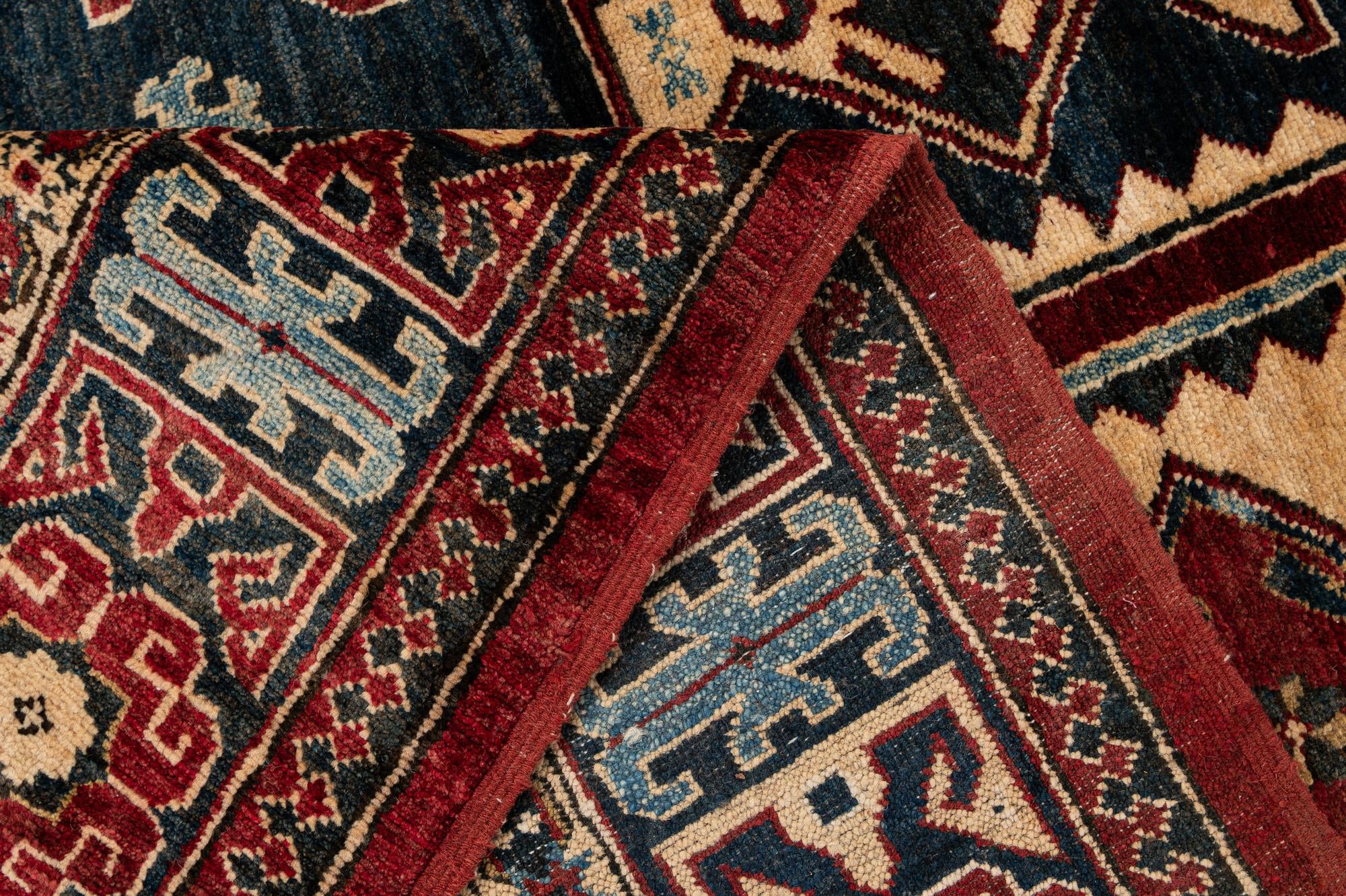 6' 9 x 10' 3 Hand Knotted Kazak Wool Rug