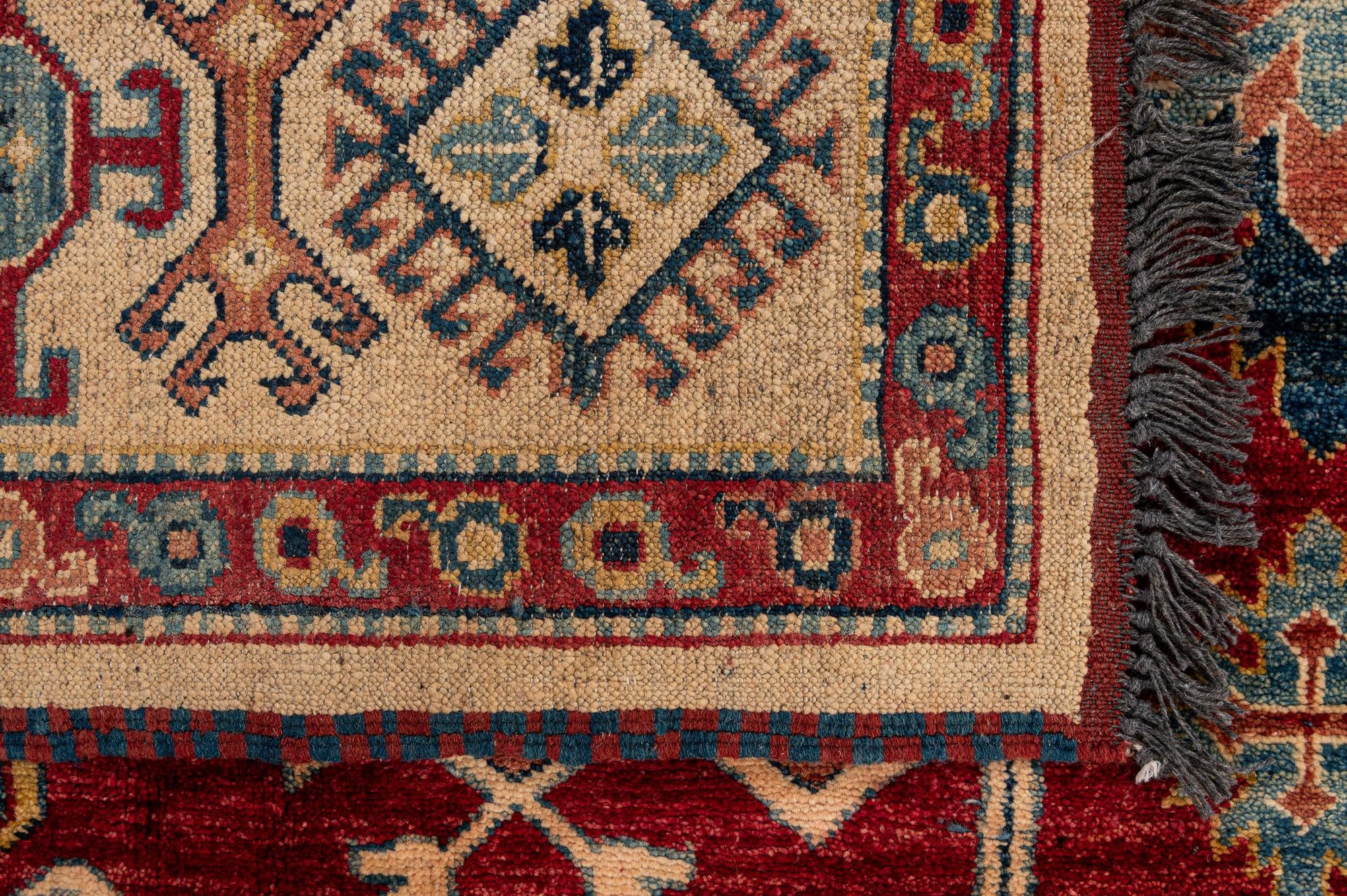 6' 6 x 10' 3 Hand Knotted Kazak Wool Rug