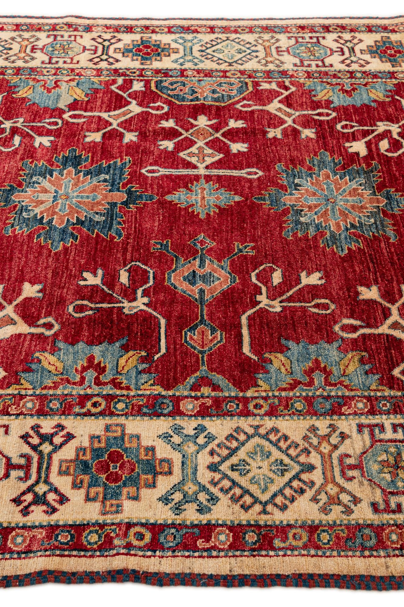6' 6 x 10' 3 Hand Knotted Kazak Wool Rug