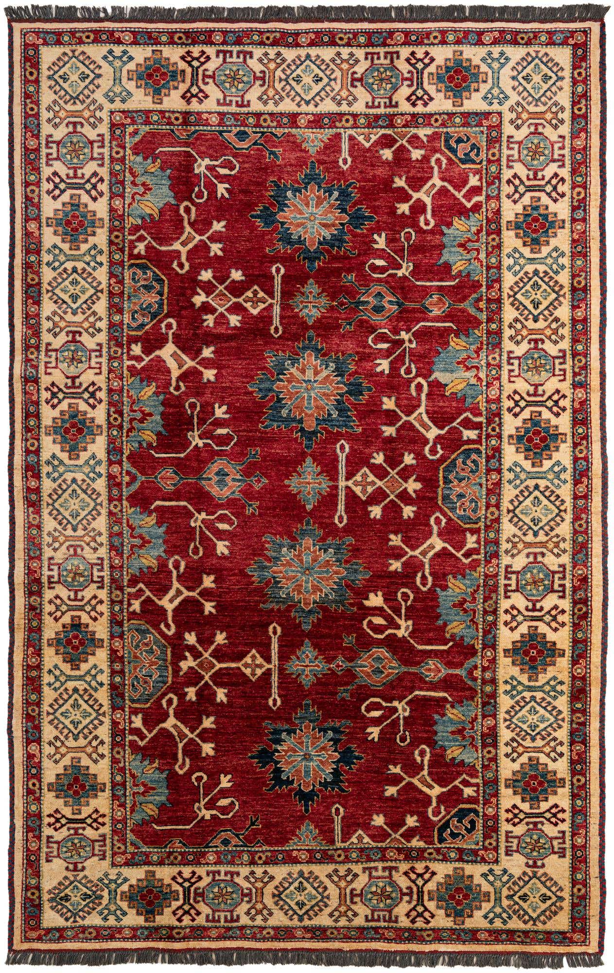 6' 6 x 10' 3 Hand Knotted Kazak Wool Rug