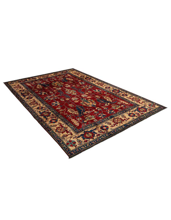 6' 11 x 9' 11 Hand Knotted Kazak Wool Rug