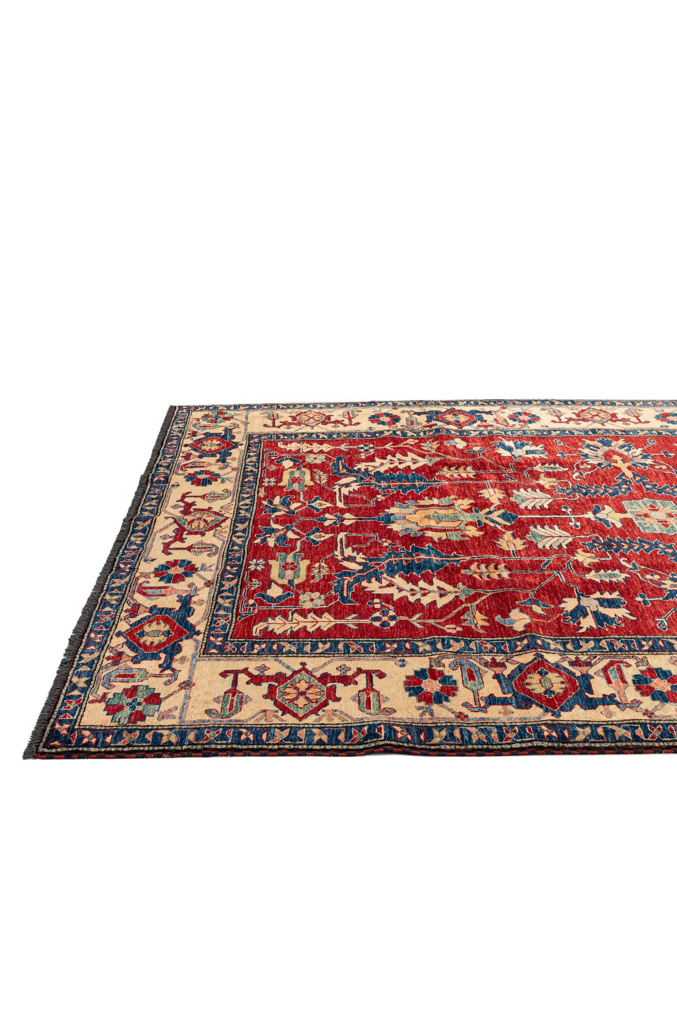 6' 11 x 9' 11 Hand Knotted Kazak Wool Rug