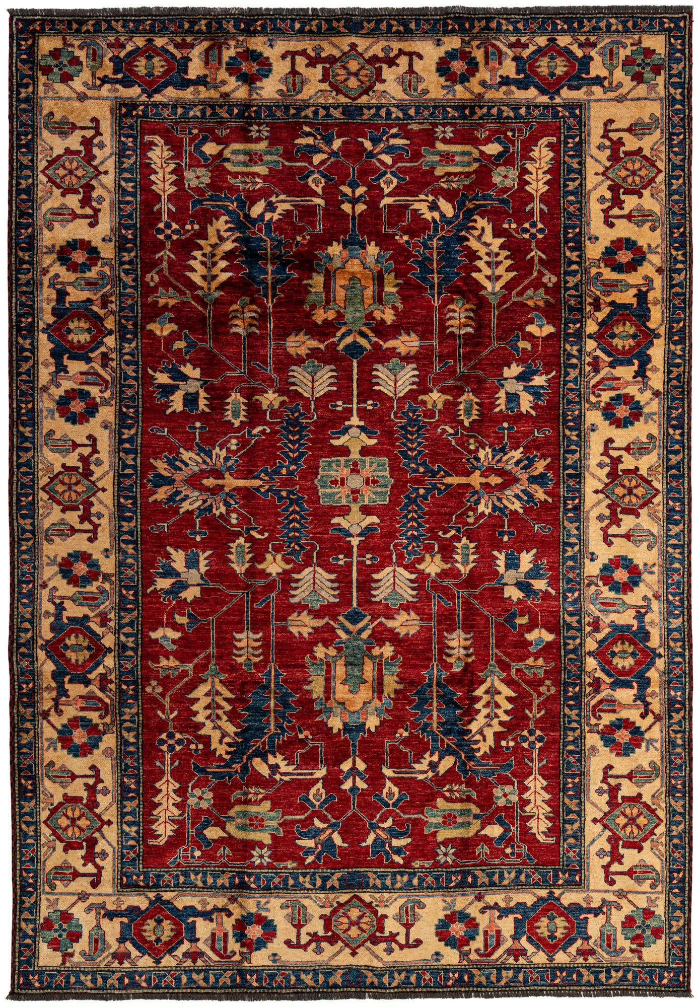 6' 11 x 9' 11 Hand Knotted Kazak Wool Rug