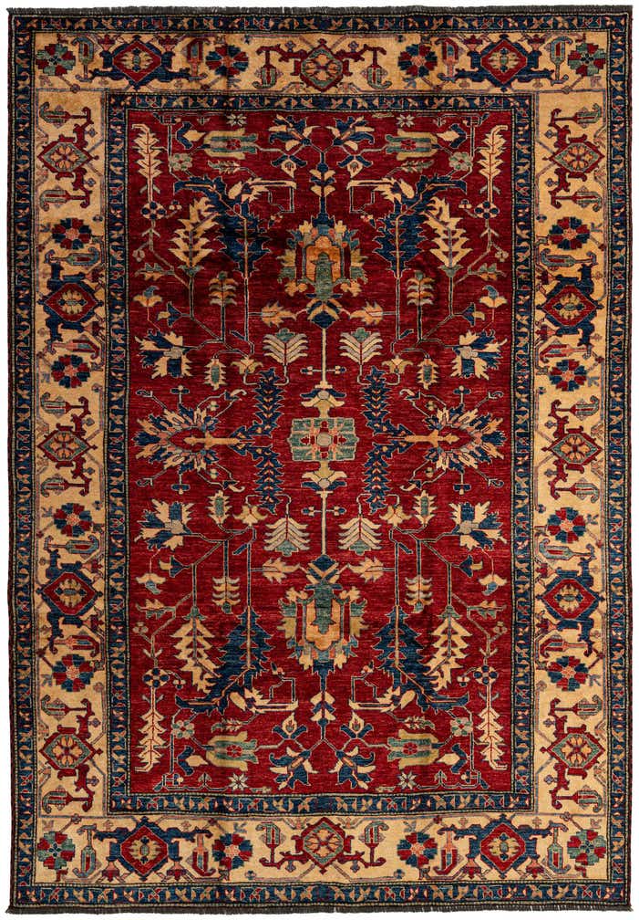 6' 11 x 9' 11 Hand Knotted Kazak Wool Rug